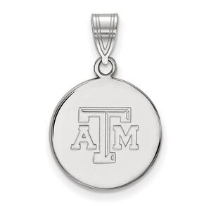 10k White Gold Texas A&M U. Medium Disc Pendant
